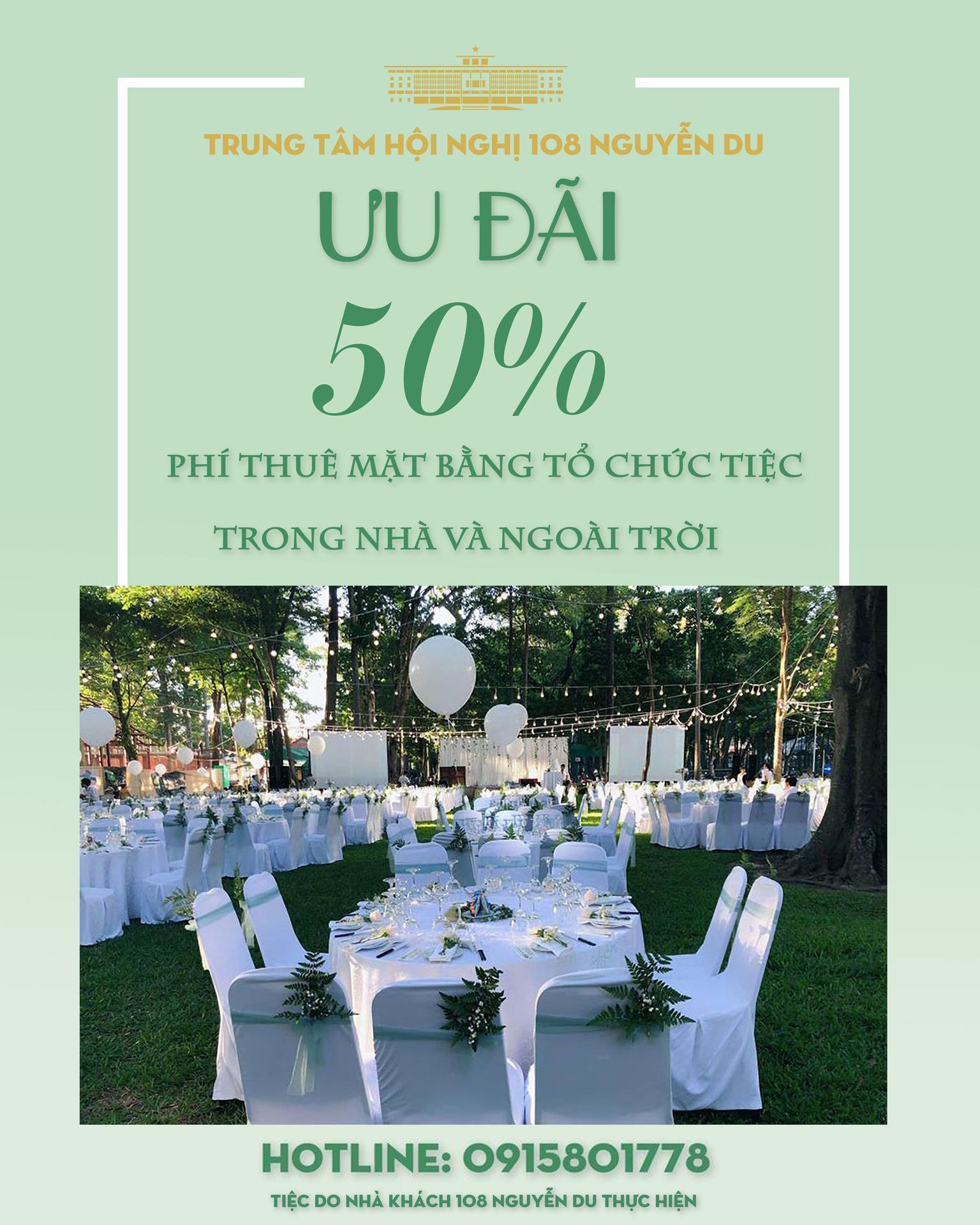 SPECIAL PROMOTION FOR RENTAL FEES FOR BOTH INDOOR AND OUTDOOR EVENTS